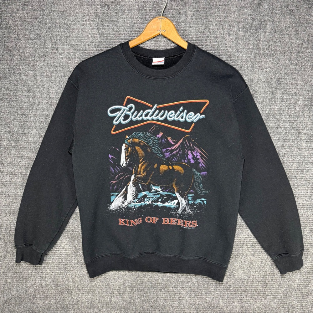Junk Food Budweiser King of Beers Clydesdale Graphic Sweatshirt Black Small